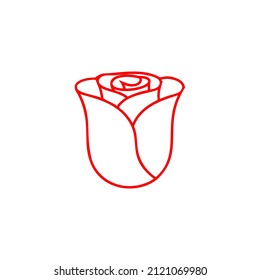 Plantilla de diseño de icono de rosa aislada