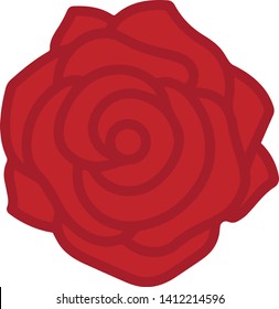 Rose icon flat style isolated on white background