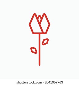Rose icon, Flower logo vector template