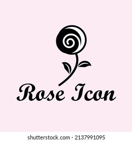 Rose icon. Flower symbol. Flora logo. Floral sign. outline vector.
