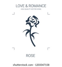 rose icon. high quality filled rose icon on white background. from love romance collection flat trendy vector rose symbol. use for web and mobile
