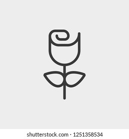 Rose icon isolated on background. Flower symbol modern, simple, vector, icon for website design, mobile app, ui. Vector Illustration