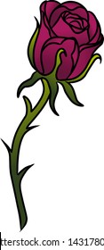 Rose icon isolated on white background. Rose icon in trendy design style