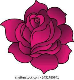 Rose icon isolated on white background. Rose icon in trendy design style