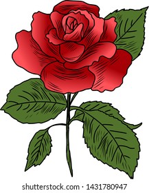 Rose icon isolated on white background. Rose icon in trendy design style