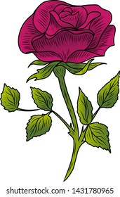 Rose icon isolated on white background. Rose icon in trendy design style
