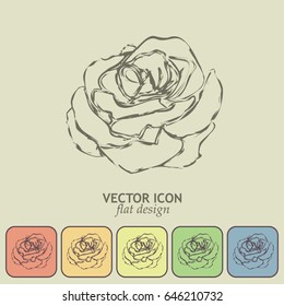 rose icon Line icon