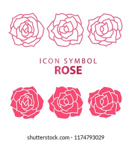 Rose icon logo vector illustration