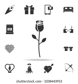 rose icon. Love or couple element icon. Detailed set of signs and elements of love icons. Premium quality graphic design. One of the collection icons for websites on white background