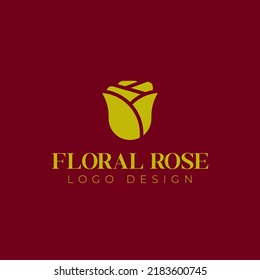 Rose Symbol minimales Logo Design Moderne Blütenlogotik