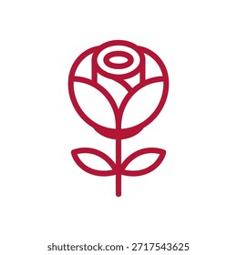 Rose-Symbol auf weißem Hintergrund, Vektorgrafik auf weißem Hintergrund