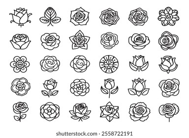 Rose Icon Represents Love and Passion