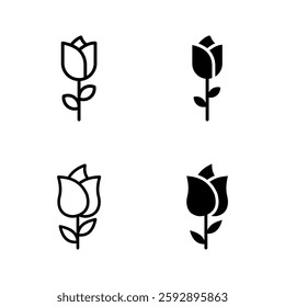 rose icon set color editable