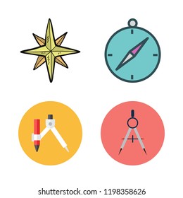 rose icon set. vector set about wind rose and compass icons set.