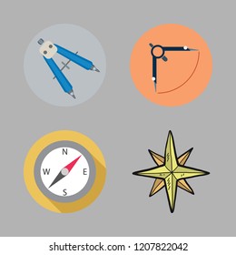 rose icon set. vector set about compass and wind rose icons set.