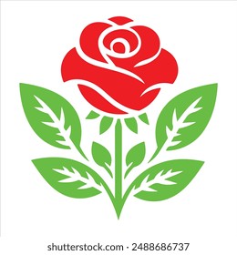 Rose Icon Silhouette Vektorgrafik Illustration
