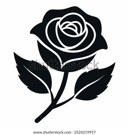 Rose icon silhoutte vector design