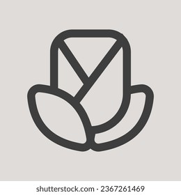 Rose Icon in Simple, Flat and Minimalist Style