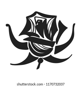 Rose icon. Simple illustration of rose vector icon for web design isolated on white background