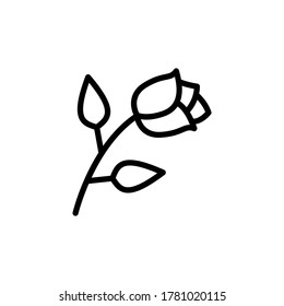 Rose icon. Simple line, outline vector elements of rock n roll icons for ui and ux, website or mobile application