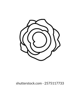 rose icon Simple outline illustration