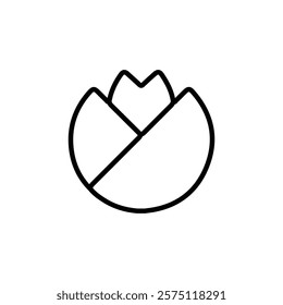 rose icon Simple outline illustration