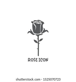 Rose icon simple silhouette flat style vector illustration on white background.