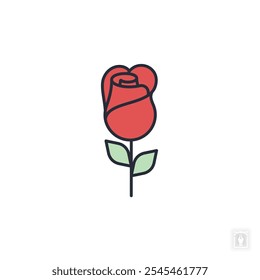Rose icon. Rose Symbol sign for mobile concept and web design. Vector icon, Logo illustration, Vector graphics