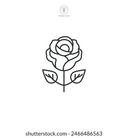 Rose Icon symbol vector illustration isolated on white background