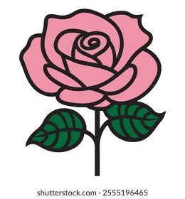 rose icon vector art illustration.