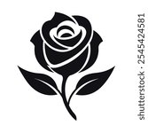 Rose icon vector design with a white background