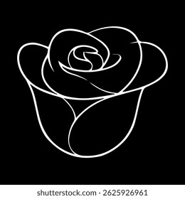 Rose Icon Vetor Design com um fundo branco.
