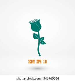 rose icon vector, flat design best vector icon