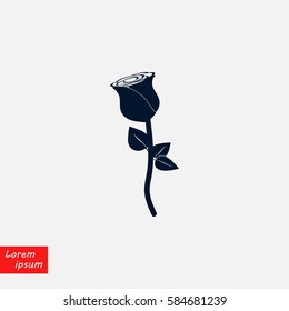 rose icon vector, flat design best vector icon