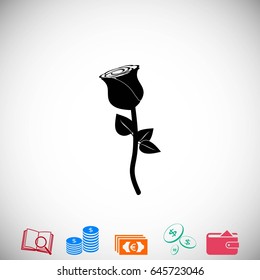rose icon vector, flat design best vector icon
