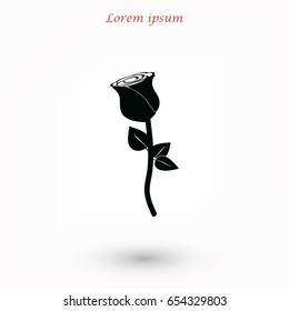rose icon vector, flat design best vector icon