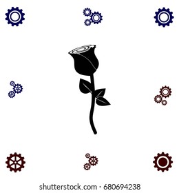 rose icon vector, flat design best vector icon