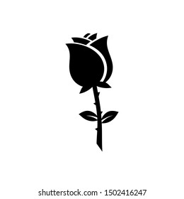 Rose icon vector. flower illustration image or symbol. 