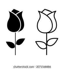 Rose Symbol, Vektorgrafik. Blumenbildzeichen. floret Symbol. Blütenlogo.