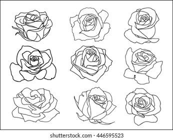 icono de rosa . Ilustración vectorial.