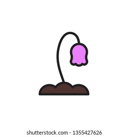 Rose Icon Vector Illustration in Filled Style for Any Purpose