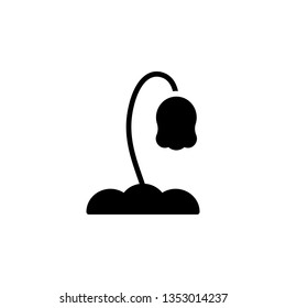 Rose Icon Vector Illustration in Glyph Style for Any Purpose
