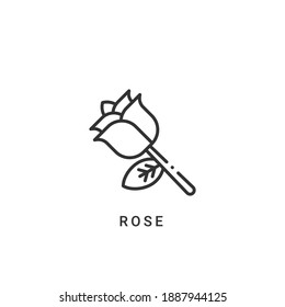 rose icon vector illustration. rose icon outline design.