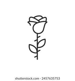  Rose icon. A vector illustration of a rose, widely recognized as a symbol of love and beauty. Perfect for use in floral arrangements, romantic designs, or nature-themed content. Vector illustration