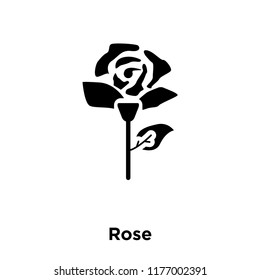 Rose icon vector isolated on white background, logo concept of Rose sign on transparent background, filled black symbol