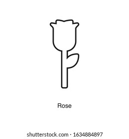Rose icon vector on white background. Black icon illustration
