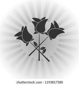 rose icon. Vector web icon