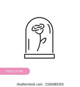 Rose icon for web design, menu, app, poster, ads, postcard and magazine