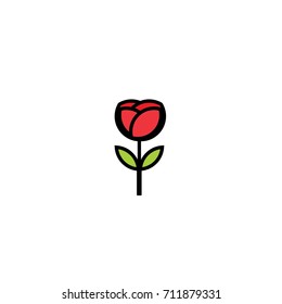 rose icon for web or logo brand