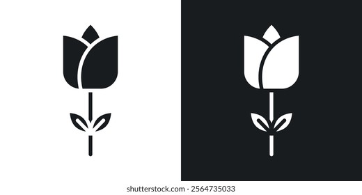 Rose icons in flat syle